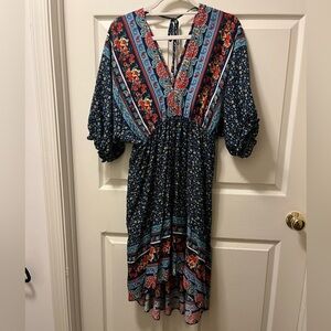 Victoria Leland Women’s Boho floral high low dress size xl